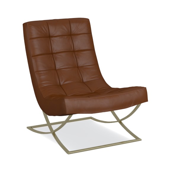 James Nickel & Leather Chair, Quick Ship Williams Sonoma