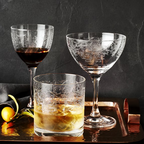 Minner's Vintage Lace Double OldFashioned Glasses, Set of 6 Williams