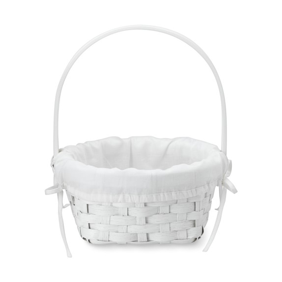 White Rattan Easter Basket with Liner Williams Sonoma