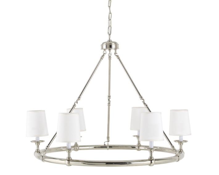 Devon 6 Light Chandelier Polished Nickel Williams Sonoma