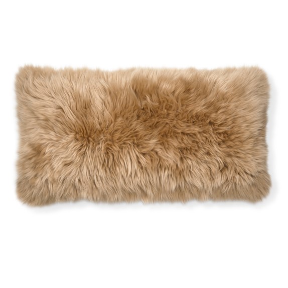 Sheepskin Lumbar Pillow Cover, Amber Williams Sonoma