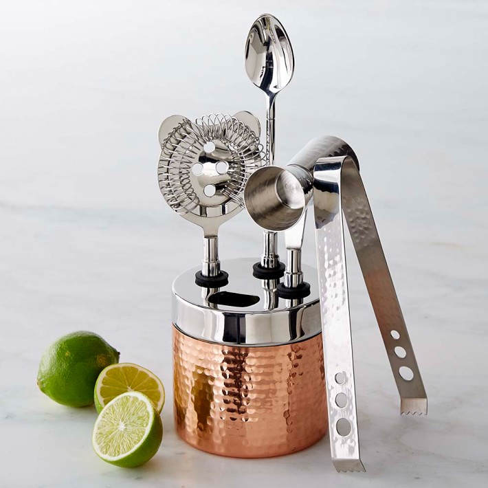 Copper Hammered Bar Tool Set Williams Sonoma