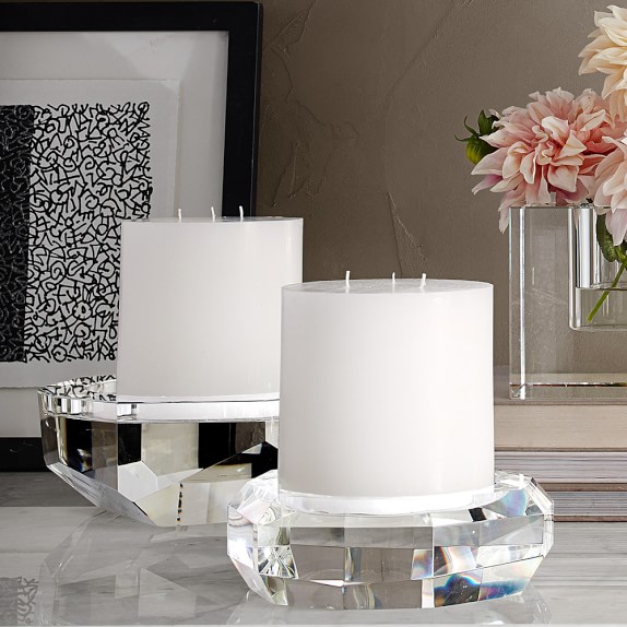 Faceted Crystal Pillar Candle Holder | Williams Sonoma