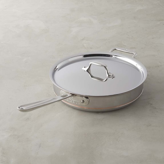 AllClad Copper Core Nonstick Saute Pan with Lid Williams Sonoma