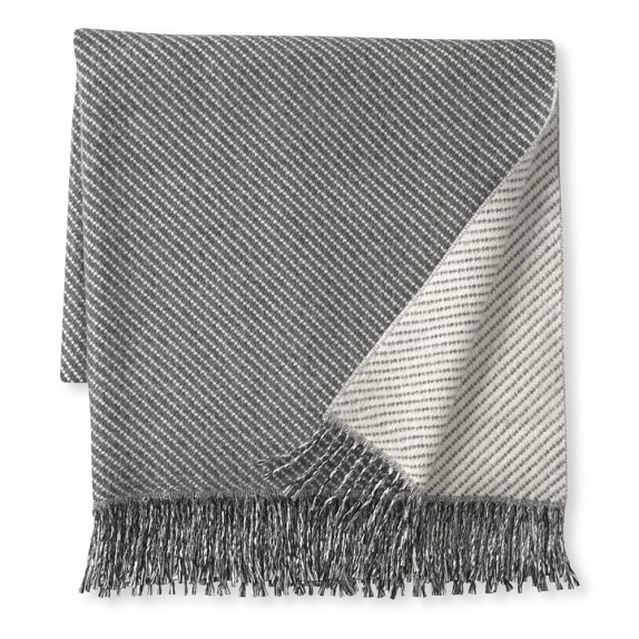 Striped Reversible Alpaca & Cotton Throw Williams Sonoma