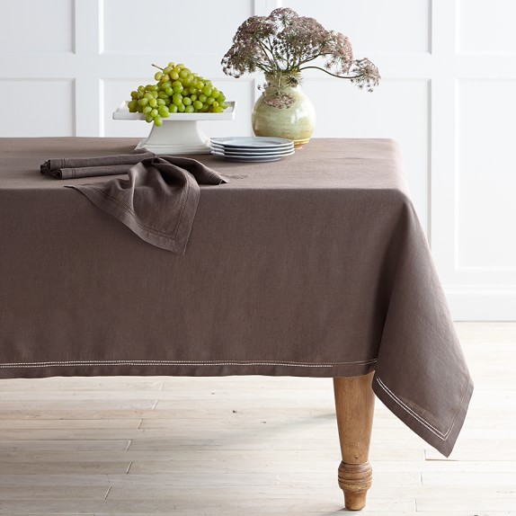 Linen Double Hemstitch Tablecloth Williams Sonoma