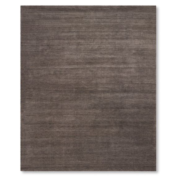 Hand Loomed Solid Rug, Charcoal/Brown Williams Sonoma