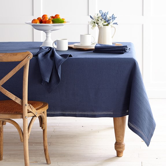 Linen Double Hemstitch Tablecloth Williams Sonoma