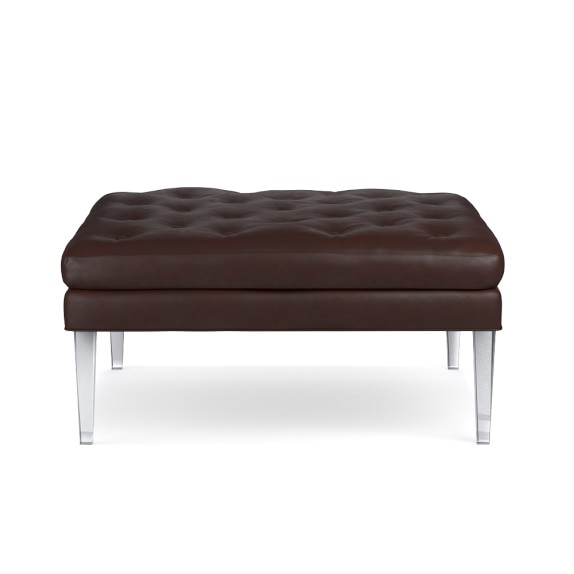 Lucite Leather Ottoman Williams Sonoma