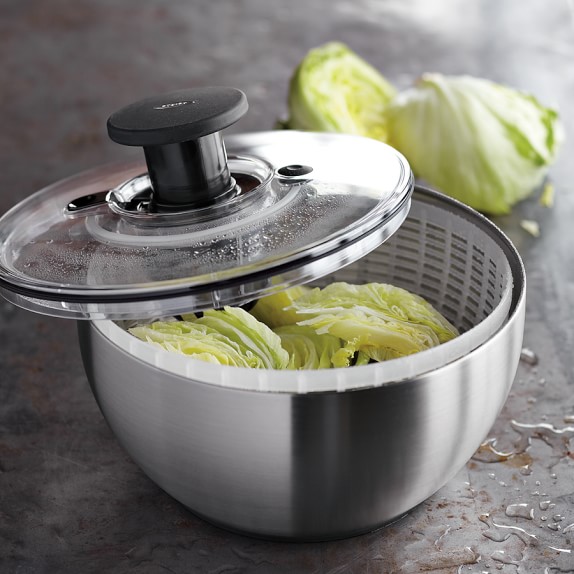 OXO StainlessSteel Salad Spinner Williams Sonoma
