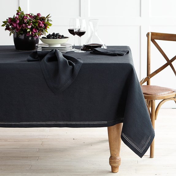 Linen Double Hemstitch Tablecloth Williams Sonoma