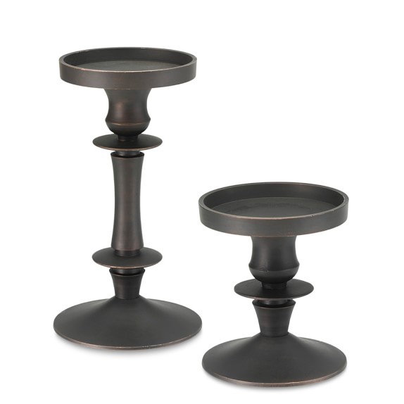 Bronze Pillar Candle Holder Williams Sonoma