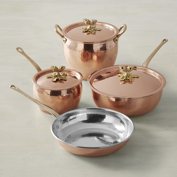 Ruffoni Historia Copper 7Piece Cookware Set with Acorn Finials