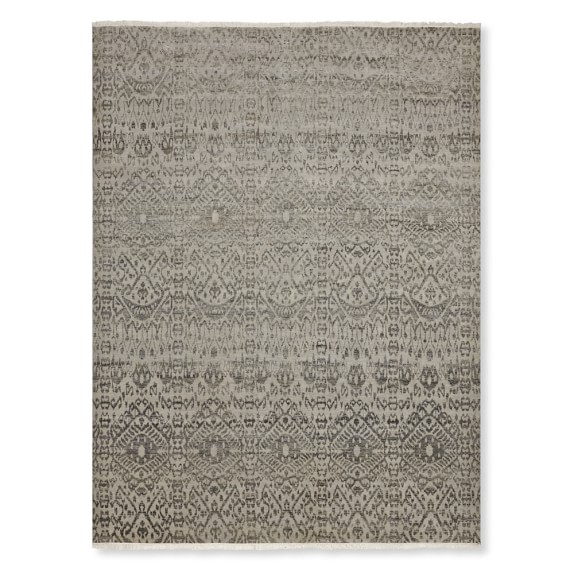 Gissar Ikat Hand Knotted Rug, Gray Williams Sonoma