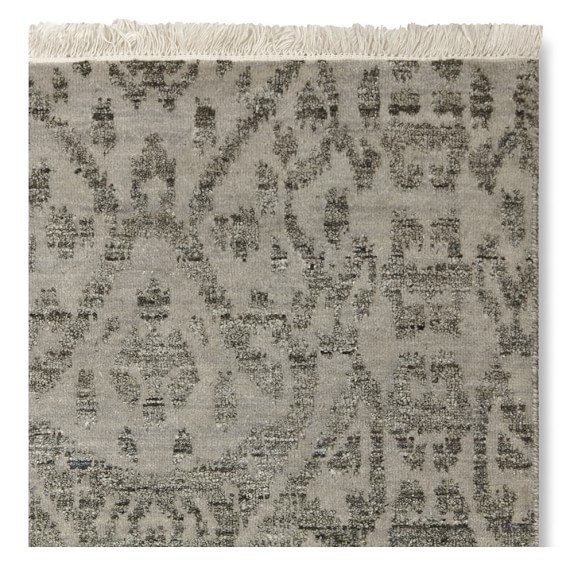 Gissar Ikat Hand Knotted Rug, Gray Williams Sonoma