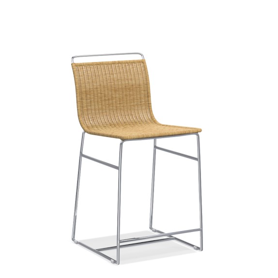 Metal and Rattan Counter Stool Williams Sonoma
