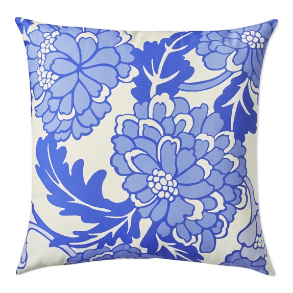 AERIN Outdoor Printed Floral Pillow, White Williams Sonoma