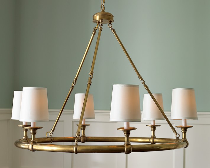 Devon 6 Light Chandelier Antique Brass Williams Sonoma