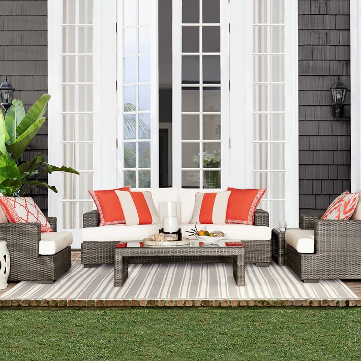 Riviera Stripe Indoor/Outdoor Rug, Steeple Gray Williams Sonoma - Riviera Stripe Indoor/Outdoor Rug, Steeple Gray Williams Sonoma