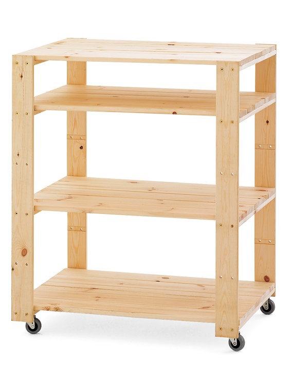 Swedish Wood Shelving Utility Cart With Wheels Williams Sonoma