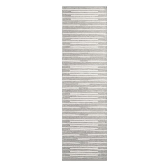 Perennials® Piano Stripe Indoor/Outdoor Rug, Gray Williams Sonoma
