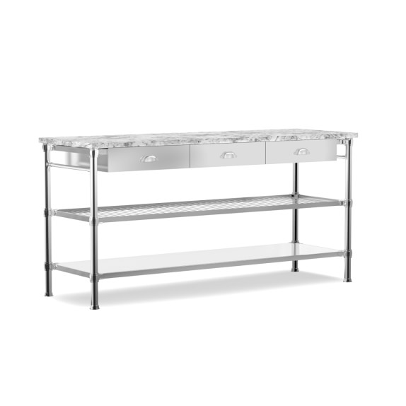 Modular Double Kitchen Island with Marble Top Williams Sonoma