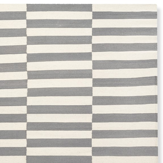 Broken Stripe Flatweave Rug Gray Williams Sonoma Broken Stripe Flatweave Rug Gray