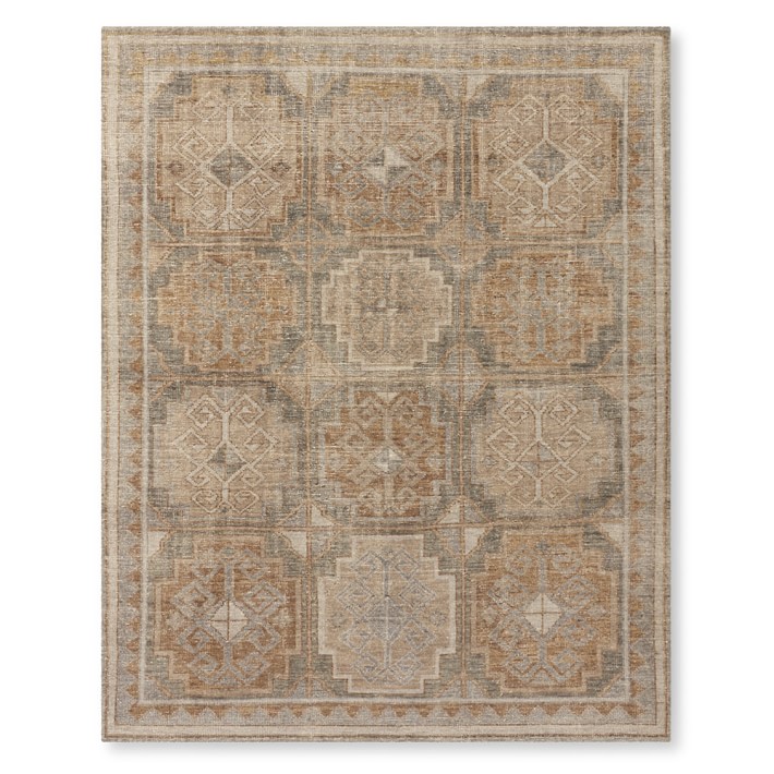 Regal Medallion Hand Knotted Rug Gray Multi Williams Sonoma