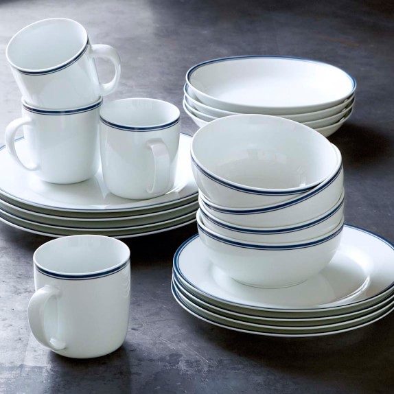 Williams Sonoma Open Kitchen Blue Bistro Dinnerware Collection