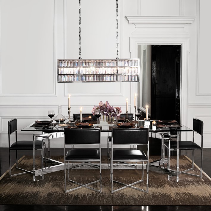 Lamont 48 Linear Crystal Chandelier Polished Nickel Williams Sonoma