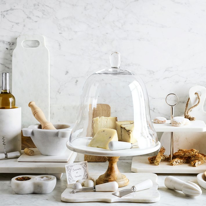 Scalloped White Marble Cheese Board Williams Sonoma