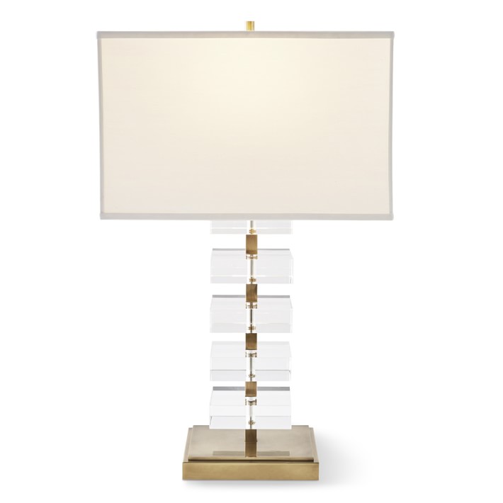 Stacked Crystal Table Lamp Antique Brass Williams Sonoma