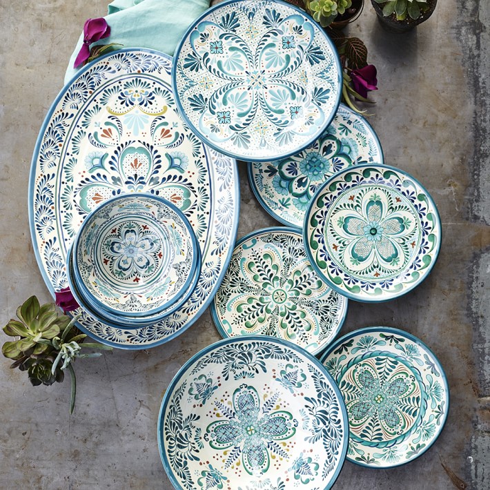 Veracruz Blue Outdoor Melamine Dinner Plates Williams Sonoma