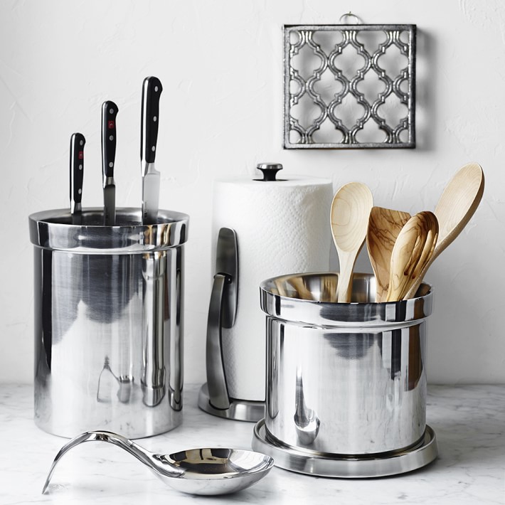 Stainless Steel Partitioned Utensil Holder Williams Sonoma