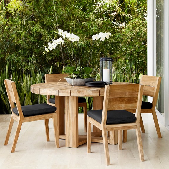 Larnaca Outdoor Round Dining Table Williams Sonoma Larnaca Outdoor Round Dining Table