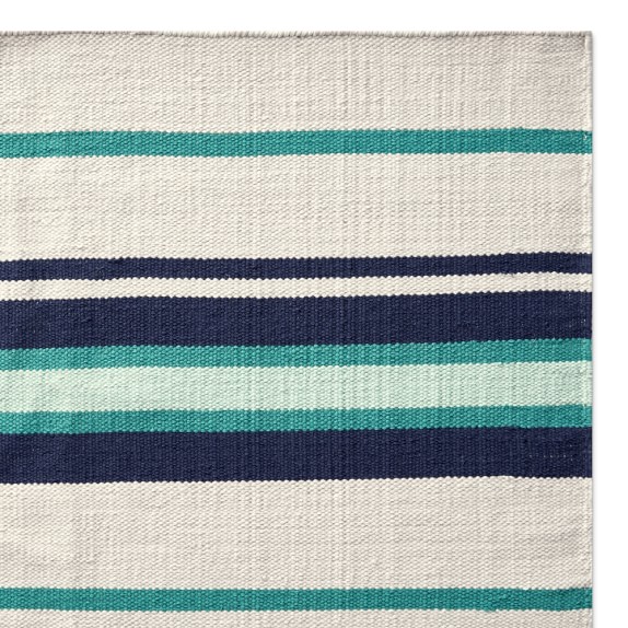 Strata Stripe Indoor/Outdoor Rug, Teal Williams Sonoma