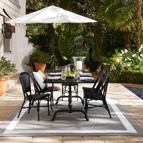 La Coupole Indoor/Outdoor Dining Table, Rectangular Black ...