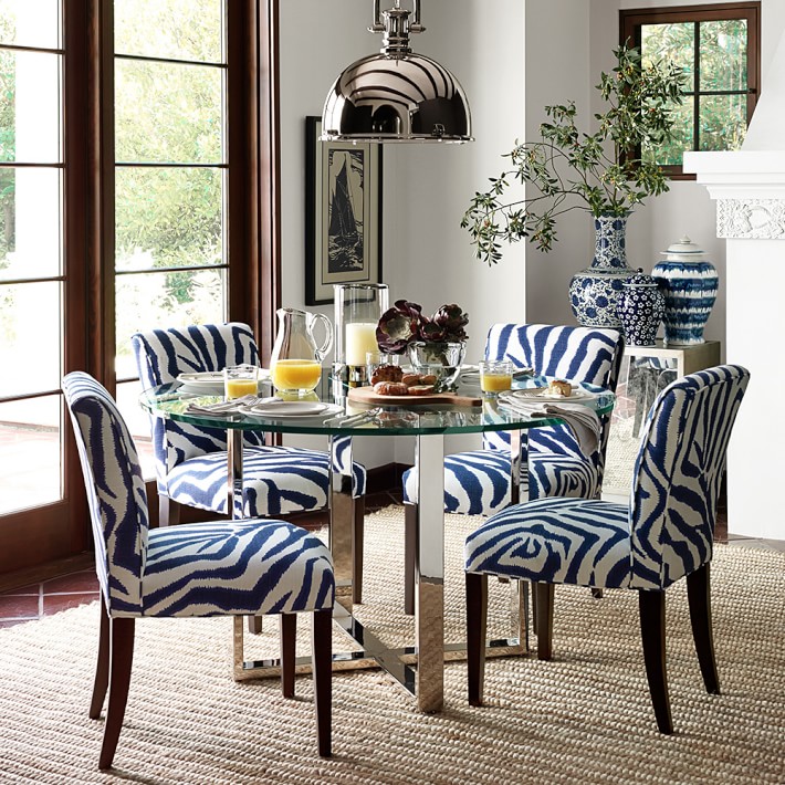 Mercer Round Dining Table With Glass Top Williams Sonoma