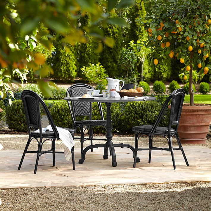 La Coupole Indoor Outdoor Dining Table Round Black Granite Top La Coupole Indoor Outdoor Dining Table Round Black Granite Top Williams Sonoma