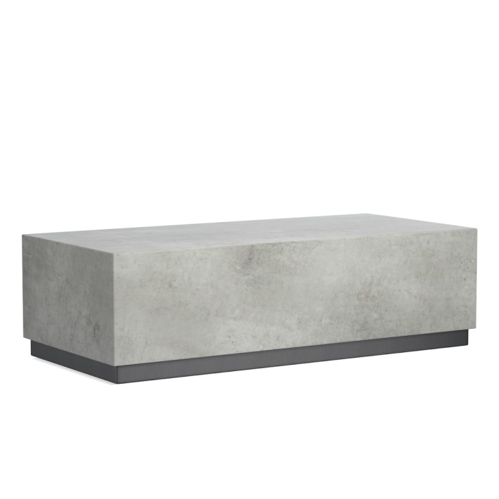 Lucca Concrete Outdoor Rectangle Coffee Table Williams Sonoma