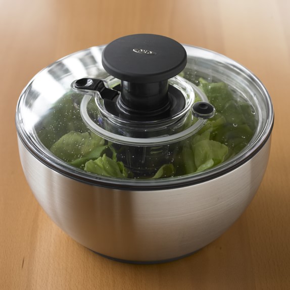 OXO StainlessSteel Salad Spinner Williams Sonoma