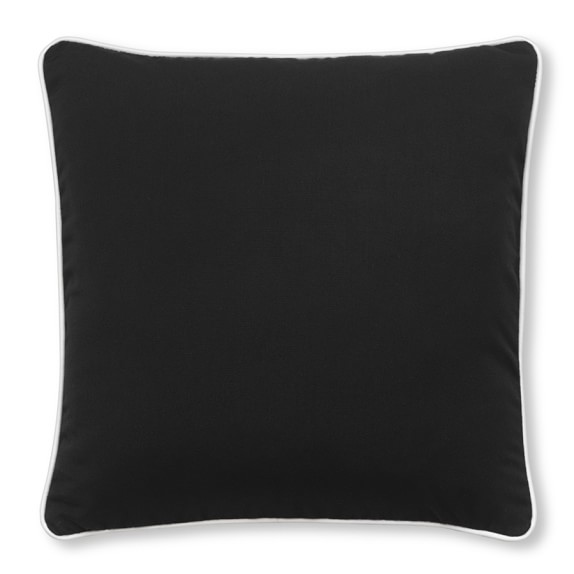 Sunbrella Outdoor Solid Pillow Cover with Piping, Black Williams Sonoma