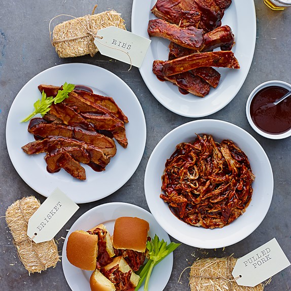 Williams Sonoma BBQ Beef Brisket, Pulled Pork & Ribs Sampler Williams