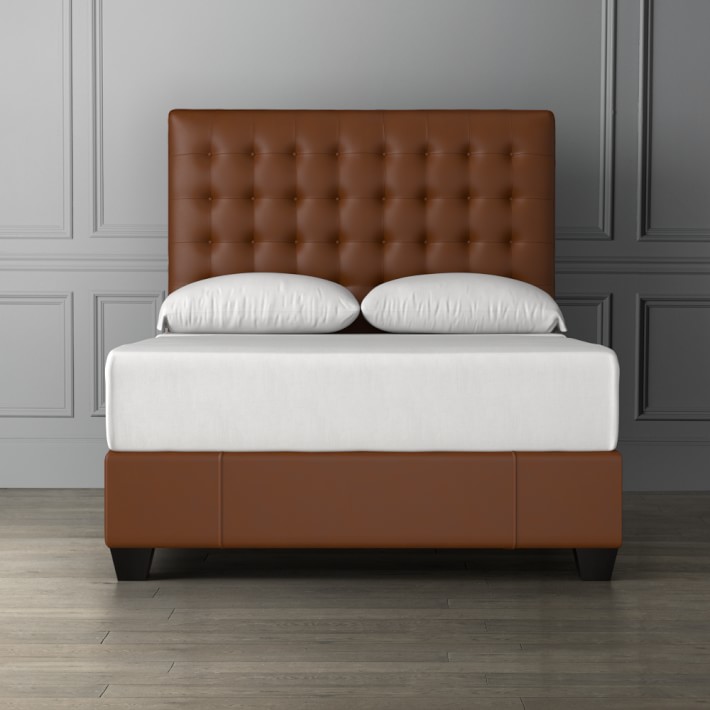 Fairfax Tall Leather Bed Headboard Williams Sonoma