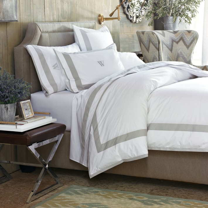 Percale Border Bedding Williams Sonoma