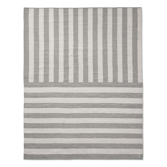 Perennials® Donovan Stripe Indoor/Outdoor Rug, Gray Williams Sonoma