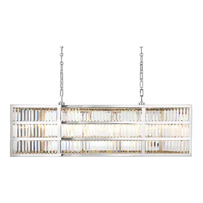 Lamont 48 Linear Crystal Chandelier Polished Nickel Williams Sonoma