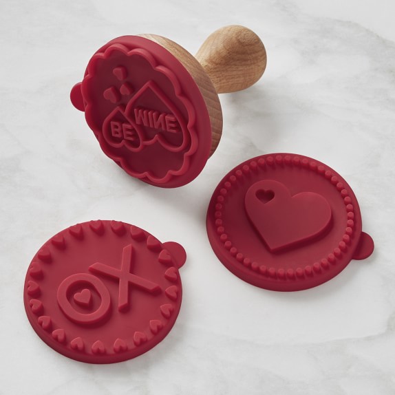 Valentine Silicone Cookie Stamps, Set of 3 Williams Sonoma