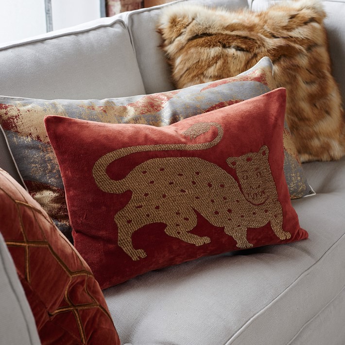 Tibetan Tiger Velvet Lumbar Pillow Cover RustGold Williams Sonoma Adorable Williams Sonoma Decorative Pillows Tibetan Tiger Velvet Lumbar Pillow Cover RustGold Williams Sonoma Adorable Williams Sonoma Decorative Pillows