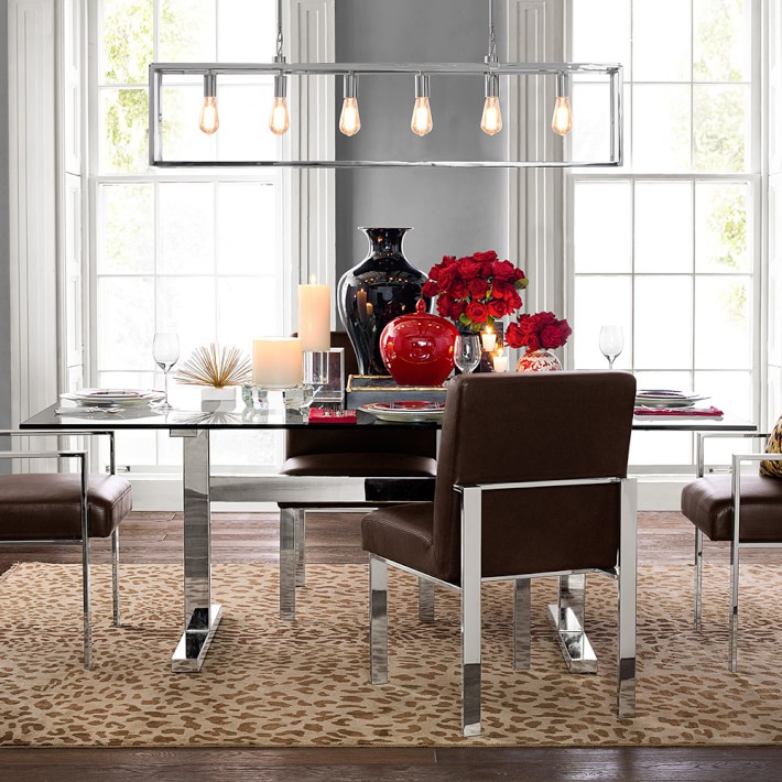 Mercer Dining Table With Glass Top Williams Sonoma